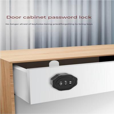Zinklegierung Passwortschloss Schwarz/silber Schreibtischschubladenschloss Passwortschloss Möbelschloss Heimschließfachschloss Doppeltür Smart Lock DIY