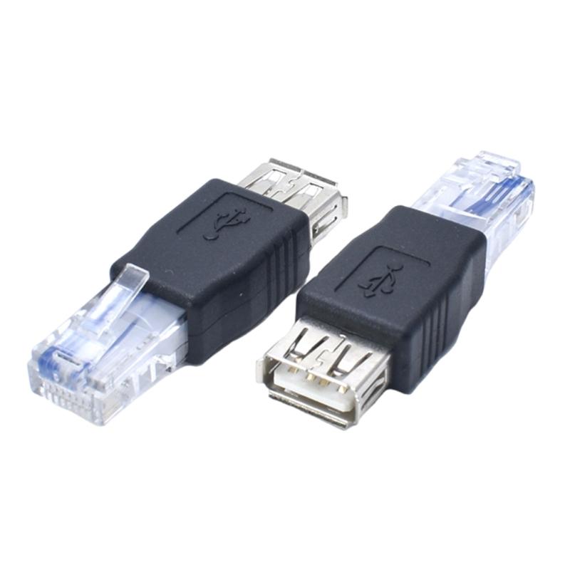 

2 шт. Адаптер Ethernet к USB USB A гнездо к 8P8C RJ45 штекерный разъем Адаптер Ethernet для высокоскоростной сети 1