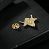 Cheep Square & Compass Masonic Crystal Brooches Blue Freemason Emblem Enamel Pins
