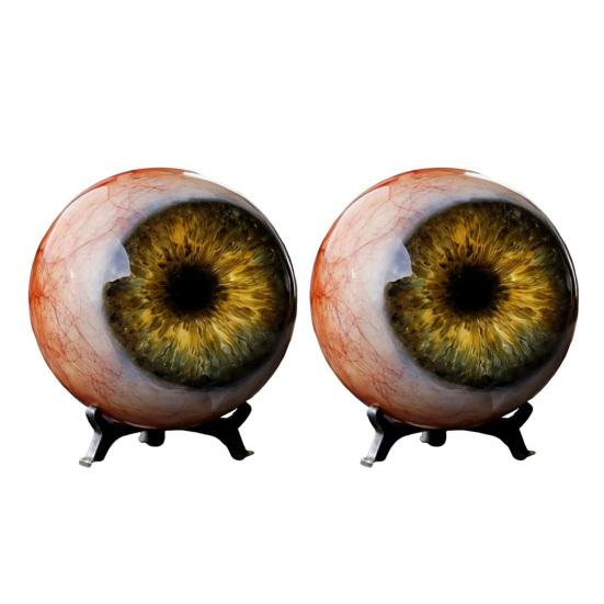 Realistic Eyeball Ornament Horror 3D Eye Sculpture Gothic Scary Eyeball Figurine for Haunted House Photo Booth Props Halloween Eve Party Supplies