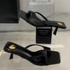 Fashion Fashion Square Toe Narrow Band Women Sandals Sexy Open Toe Thin Heel Slide Sandals Simple Comfort Non-slip Summer Women Sandals