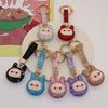 Colorful Rhinestone Labubu Polymer Clay Keychain Bag Charm