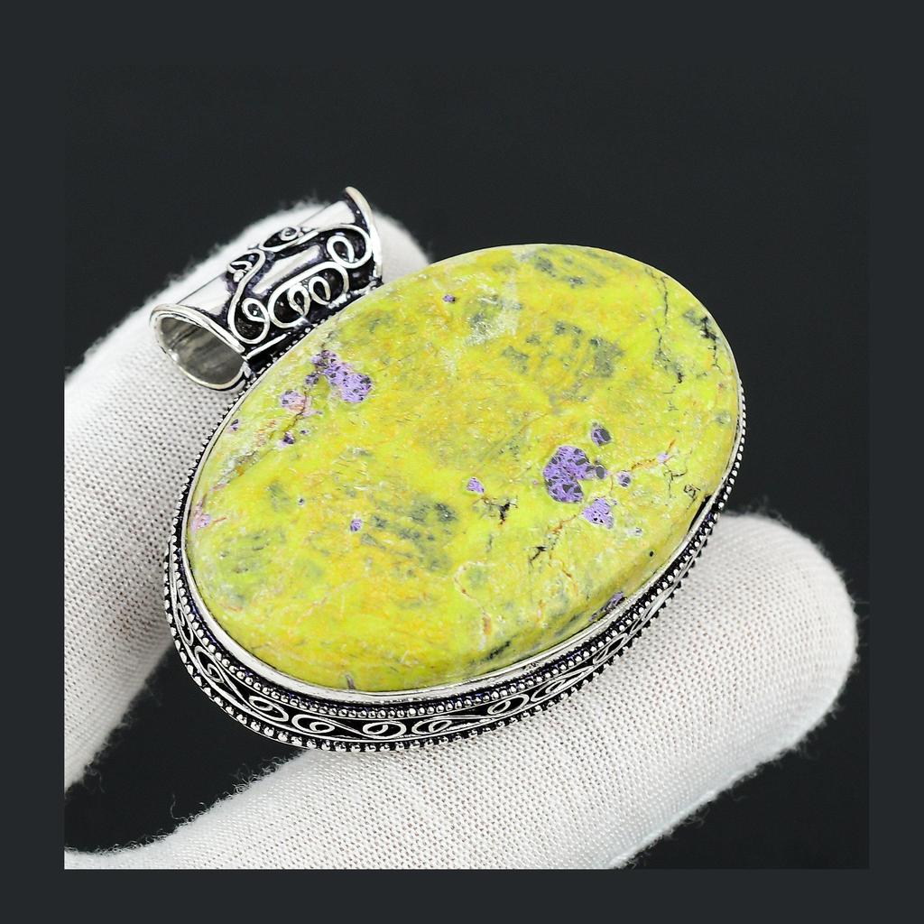 Atlantisite Gemstone Handmade 925 Sterling Silver Pendant Natural Antique Oval Gemstone Pendant Handmade Gifts Pendant Thanksgiving Gifts
