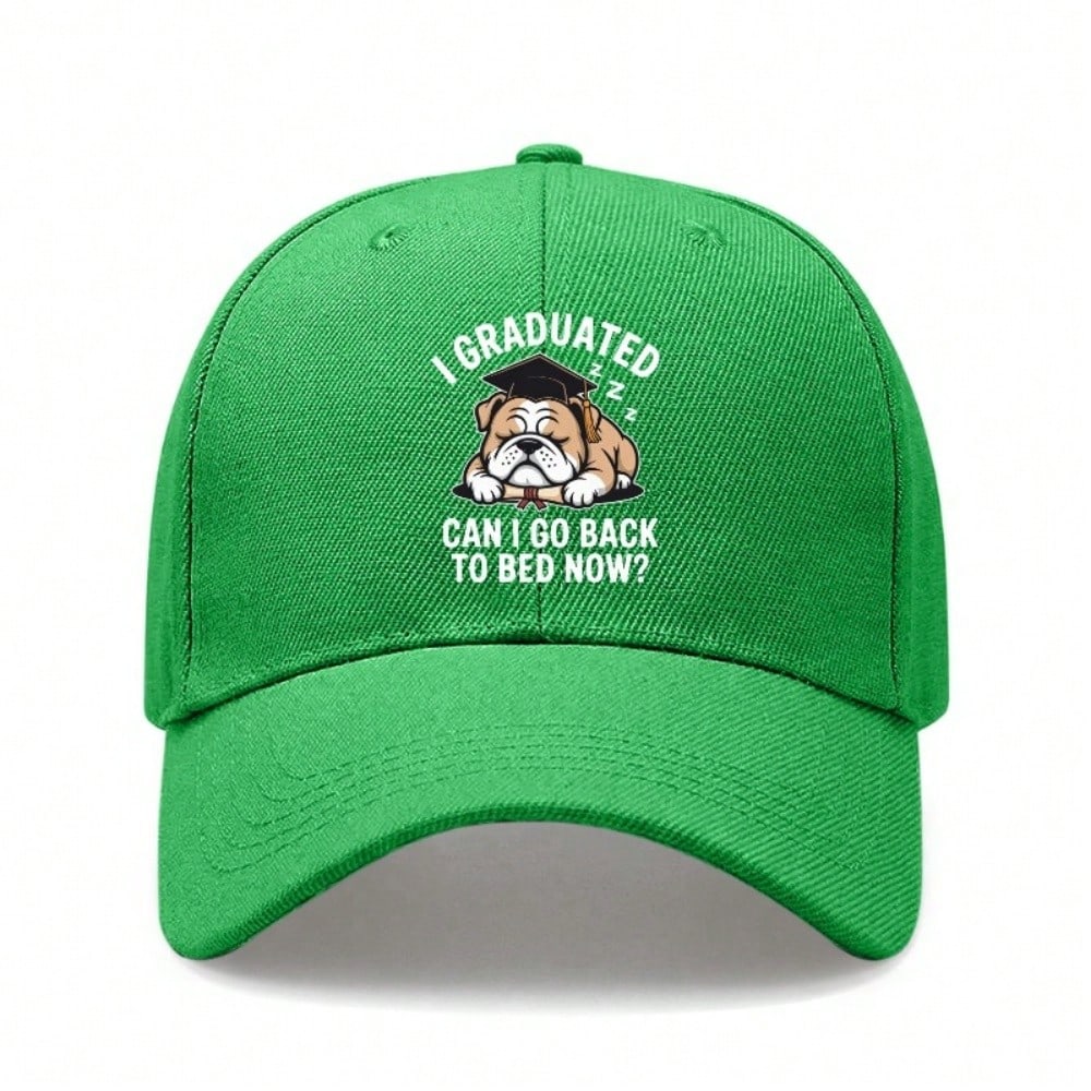 [Graduation Baseball Cap] Unisex Funny "I GRADUATED CAN I GO BACK TO BED NOW?" Print Adjustable Breathable Lightweight Casual Daily Wear - Novelty