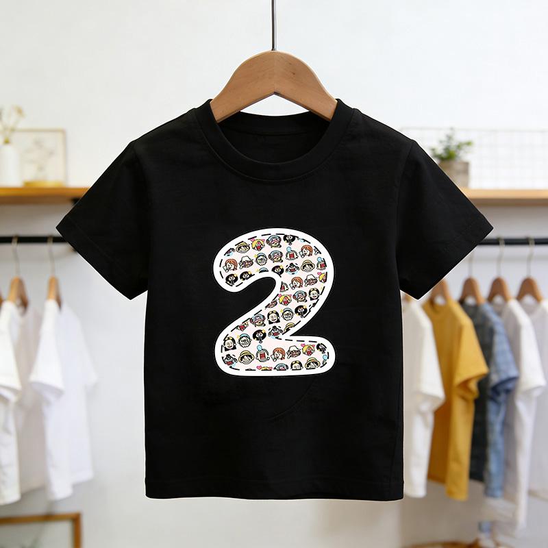 One Piece Summer Digital 19 Printed Childrens Short Sleeve Cute Casual TShirt Suitable for Boys and Girls Great for Gifting
