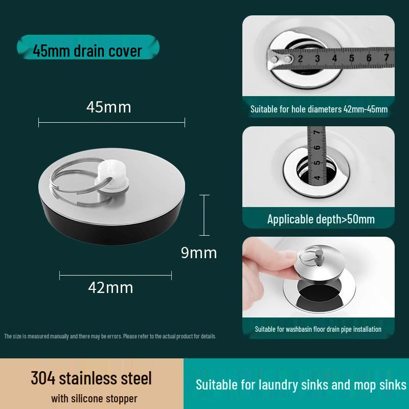 Uniwersalny Wodoodporny Korek do Odpływu Zlewu i Wanny - Zatyczka i Uszczelnienie do Prania, Basenów do Mopa i Więcej