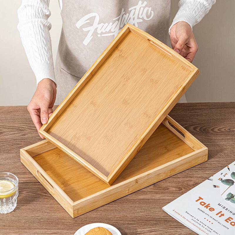 Japanese Style Rectangular Bamboo Serving Tray
