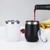 Portable Double-Layer 304 Stainless Steel Insulated Egg-Shaped Wine Glass – Stylish Red Outdoor Water Cup