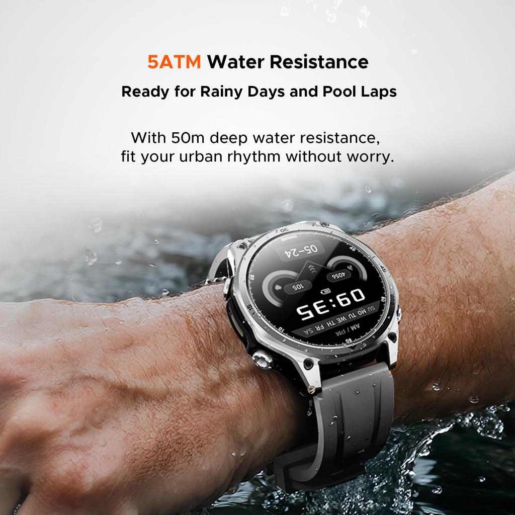 DOOGEE Anywise W1 Smart Watch, AI, 5ATM Water Resistant GPS Fitness Tracker, 1.43" AMOLED Screen, 12 Days Battery, for Android and iPhone