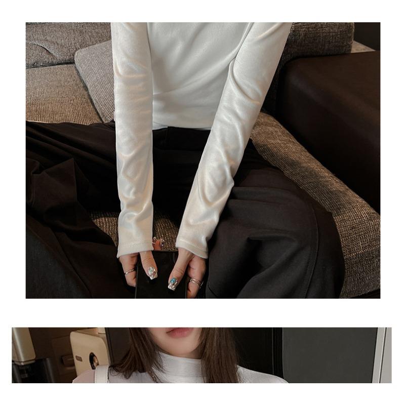 Women S Long Sleeve Slim Fit Mesh Patchwork Basic Top For Autumn Winter
