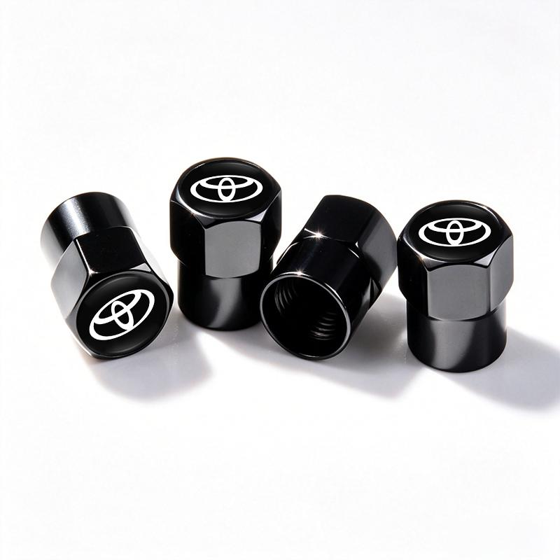 4Pcs Car Wheel Tire Valve Stem Cover Dustproof Cap For Toyota RAV4 Corolla Camry Frontier Supra C-HR Hilux Tacoma Prado Yaris