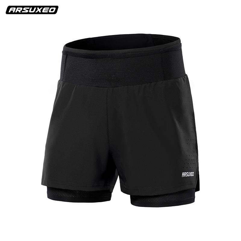 Men's Quick-Dry Breathable Outdoor Running Shorts with Multifunctional Pockets, Loose Fit, Anti-Exposure Design