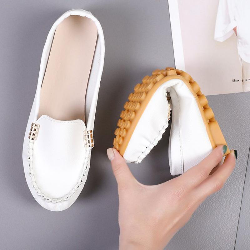 Women s Non Slip Flat Shoes Autumn Flat Loafers 2024 Summer Soft Round Toe Breathable Denim Slip on Shoes Ladies Zapatos Mujer 35 белый 1169₽