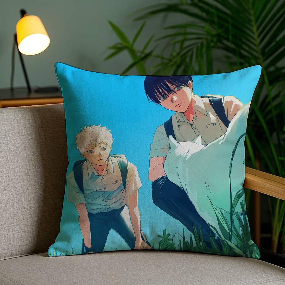Healing Animation The Helpful Fox Senko-san-Anime Pillow Case Anti-dustmite Pillowcase Invisible Zipper Silky Short Plush Sofa