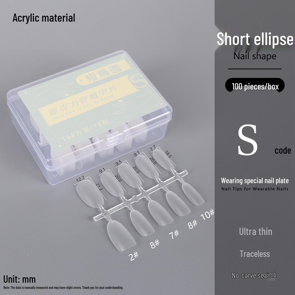 

Ultra-Thin Traceless Coded Nail Tips - 100 pcs: Long, Ladder, Flat Arc, Short Oval Extensions