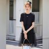 Women's Glitter Mesh Patchwork T-Shirt Dress