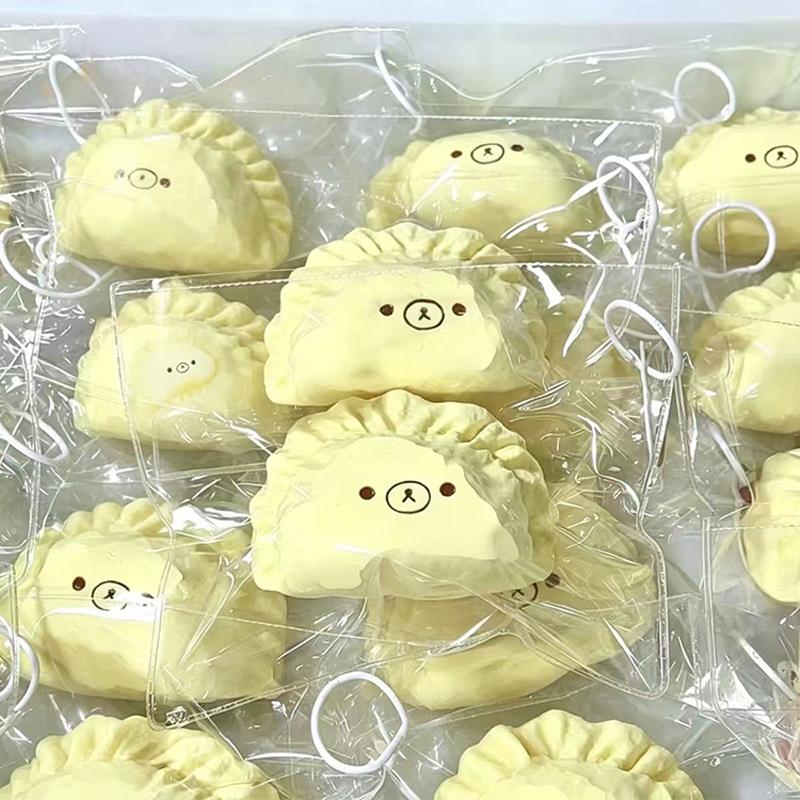 Squishy Dumpling Bear Squeeze Toy Slow Rebound Stress Relief Sensory Fidget Toys Food Grade Silicone Toy Holiday Gifts