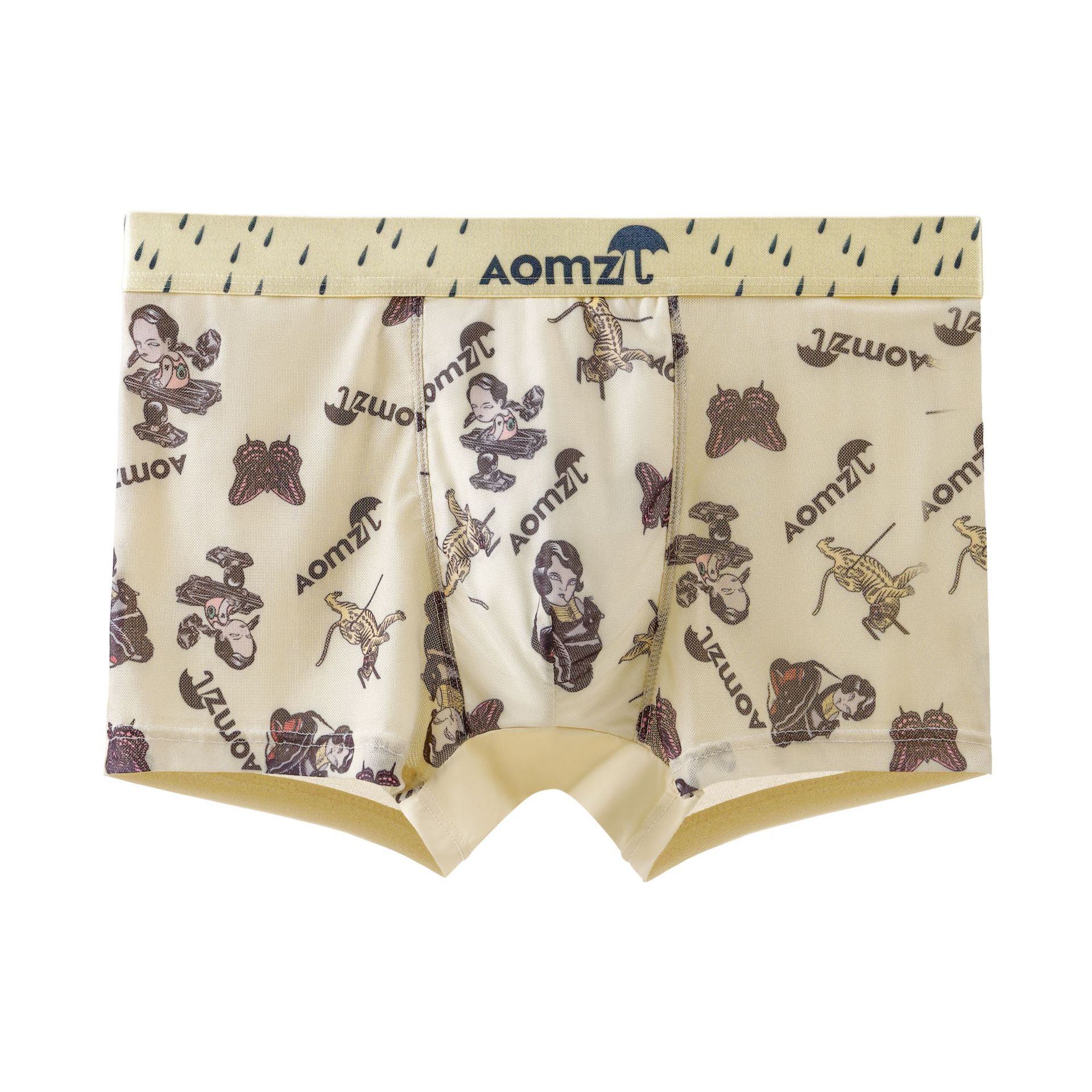 

Мужские трусы-боксеры с принтом ледяного шелка Tide, мужские летние дышащие трусы-боксеры с четырьмя углами, короткие XXXL