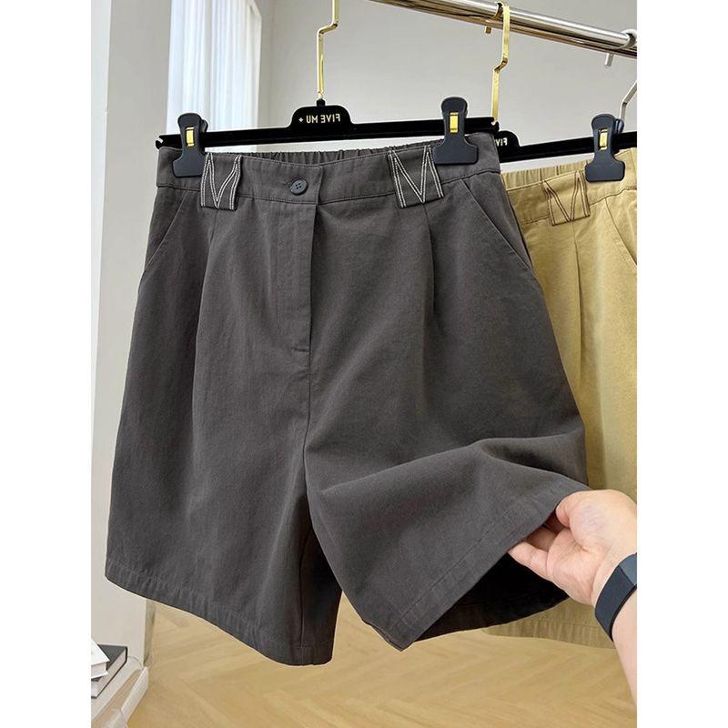 

Plus Size High-Waisted Retro Casual Cargo Shorts for Women - Summer Stylish Loose Wide-Leg Pants L (Recommended 80-125 Jin)