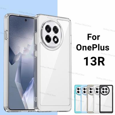 Pre OnePlus 13R Puzdro Pre OnePlus 13R Kryt Funda Priehľadné PC + TPU Nárazuvzdorné Silikónové Ochranné Zadné Kryty Telefónu Pre OnePlus 13R