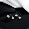 Super flash full diamond stud earrings female thread screw buckle personalized fashion earbone nails sleep free to remove clay ball 