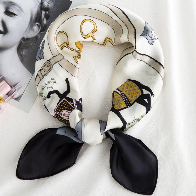 

2024 Новый Четырехсезонный Шелковый Шарф Маленький Квадратный Шарф Женский Универсальный Декоративный Шарф Печатный Шарф 70*70cm