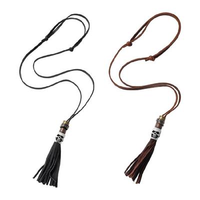 Minimalistischer Punk-Schmuck Verstellbare Halskette Schlüsselbein-Kette Mit Gothic-Totenkopf-Anhänger und Leichten Quasten-Akzent