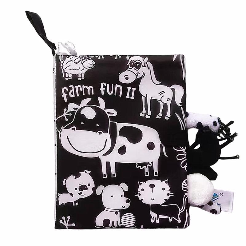 Baby 3D Tail Cloth Book - Tear-Resistant Early Education Animal Book for Kids