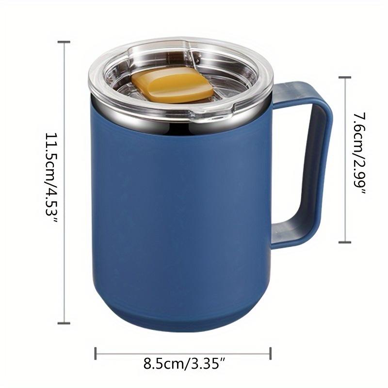 1pc 304 Stainless Steel Portable Coffee Cup with Lid, Sealed Cup for Home Use, Drinking Cup for Office, Insulated Cup