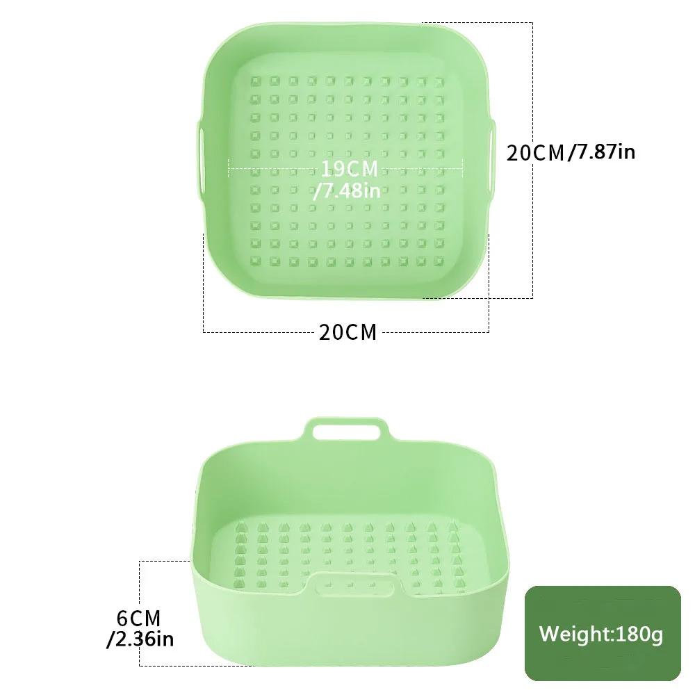 Air Fryer Silicone Pot Thick Reusable Silicone Square Air Fryer Liners Baking Tray Liner Paper Air Fryer Basket Baking Utensils