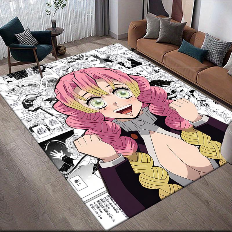 

Demon Slayer Character Close up Square Area Rug, Non-Slip Floor Mat for Living Room, Perfect Gift for Fans 60x90cm