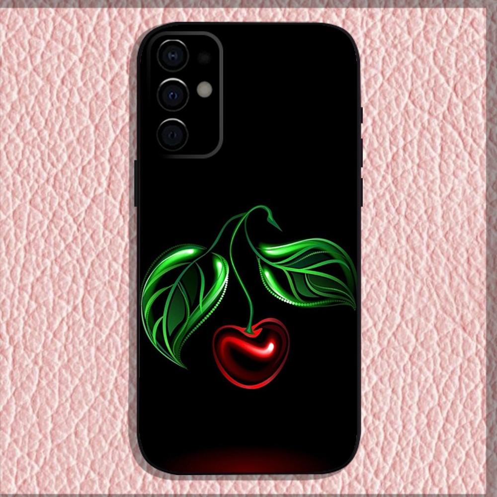 Kirschen Kirschfrucht Handyhülle Für Samsung S24,S21,S22,S23,S30,Ultra,S20,Plus,Fe,Lite,Note,10,9,5G Schwarz Weiche Hülle