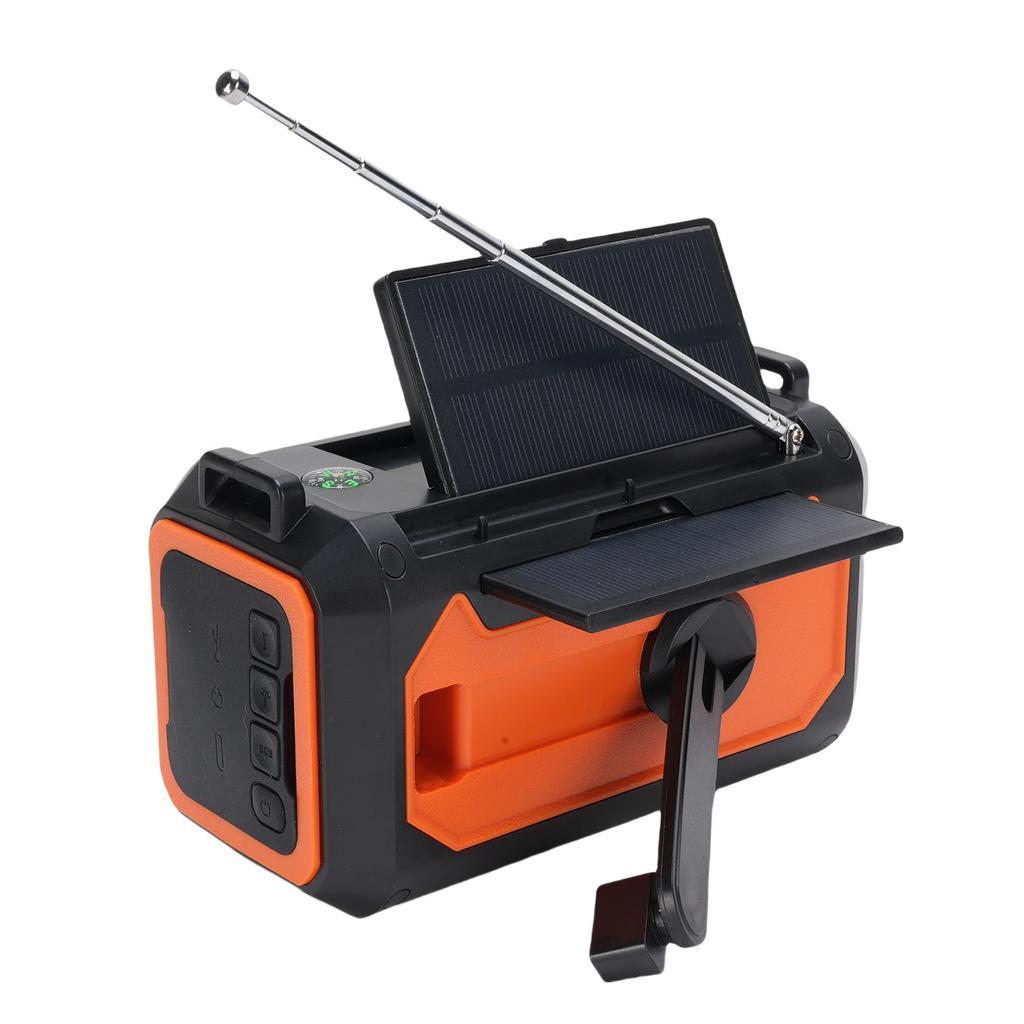 Emergency Radio Multi Function 12000mAh Solar Hand Crank AM FM WB Battery Powered with Cell Phone Ch