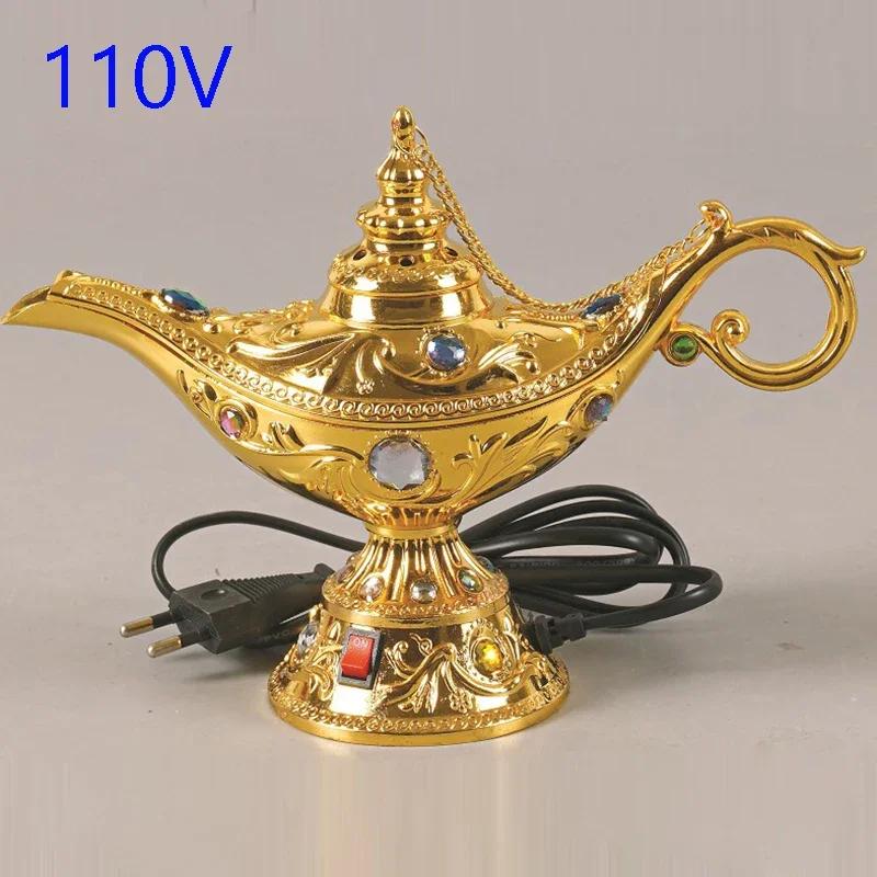 FY Plug-in 110V/220V Electric Incense Burner Metal Arabian Magic Lamp Bakhoor Censer Sandalwood OUD Middle East Incensory Stove