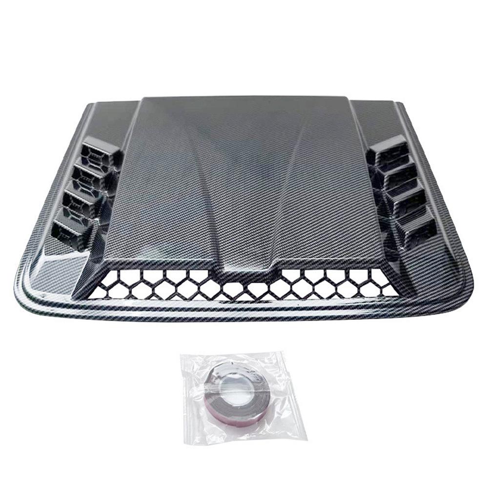 Exterior Hood Vent Scoop Cover Air Intake Grille Inlet Trim Carbon Fiber Look