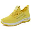 Shoes female couple large size lace-up sneakers soft-soled women's shoes fly-woven breathable casual shoes shallow mouth thick-soled single shoes