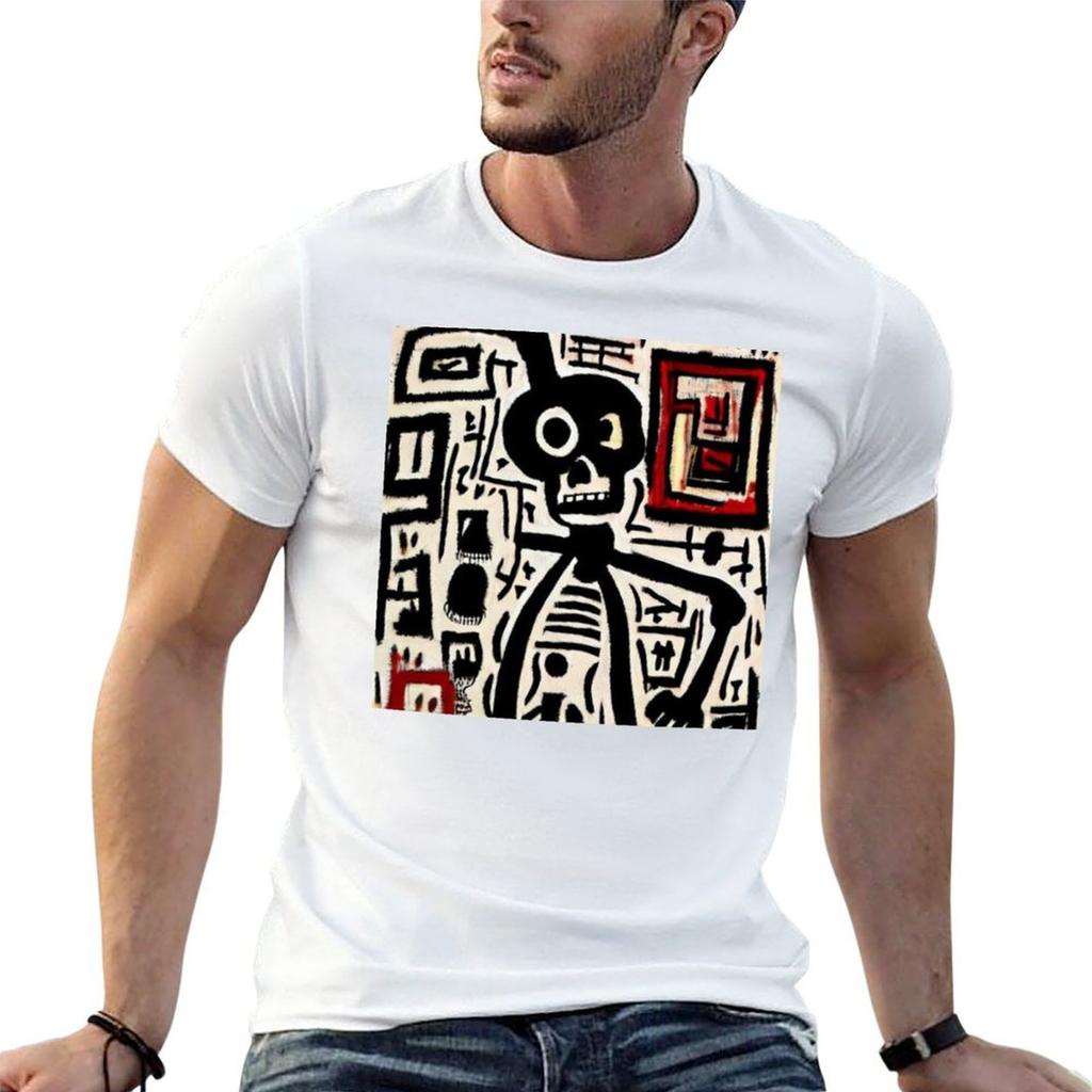 Skull And Bones Skeleton Graffiti Art TShirt t shirt man cotton funny t shirts cotton TShirt