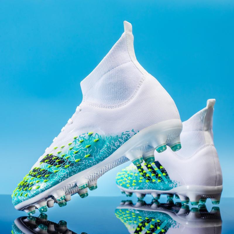 New Youth Adult Student Male And Female Long Nails Ag Broken Nails High Top Artificial Grass Training Football Shoes