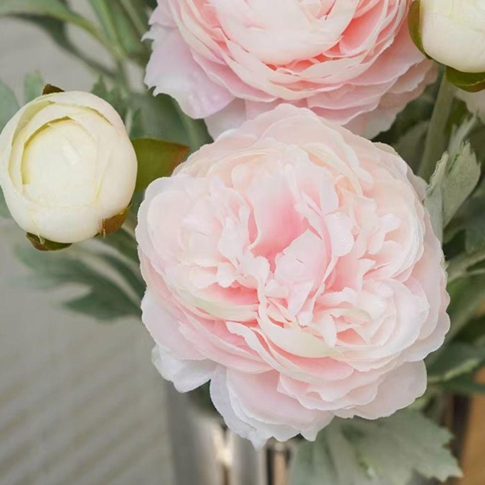 Home Decoration Silk Peony Bouquet Single Branch Simulation Flower New Elegant Artificial Flowers