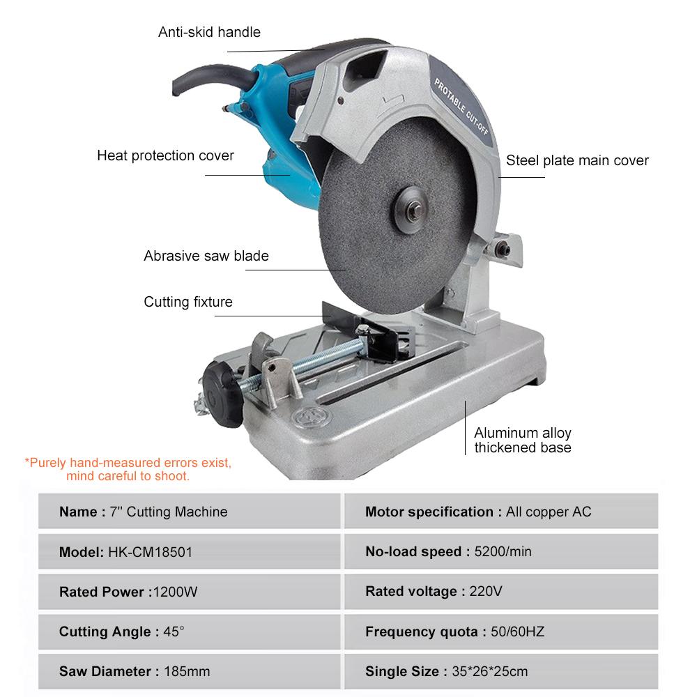 Mini Profile Cutting Machine 0-45 Degrees Table Cutter Multi-Function Desktop Cutting Machine for Cutting Metal Wood Plastic