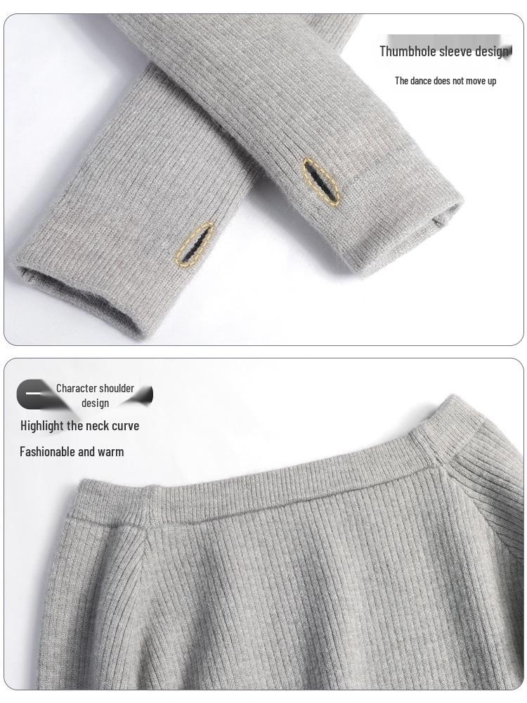 Adult Autumn/Winter Long Sleeve One-Shoulder Dance Sweater - Classical Ballet Body-Shaping Shawl Top