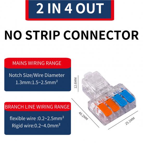 JINH 10Pcs Quick CMK 21 Lever Connectors Multiple In Out Quick Cable Wire Crimping Plug Mini Thinned Fast Terminal Blocks LED Plug Connectors 4