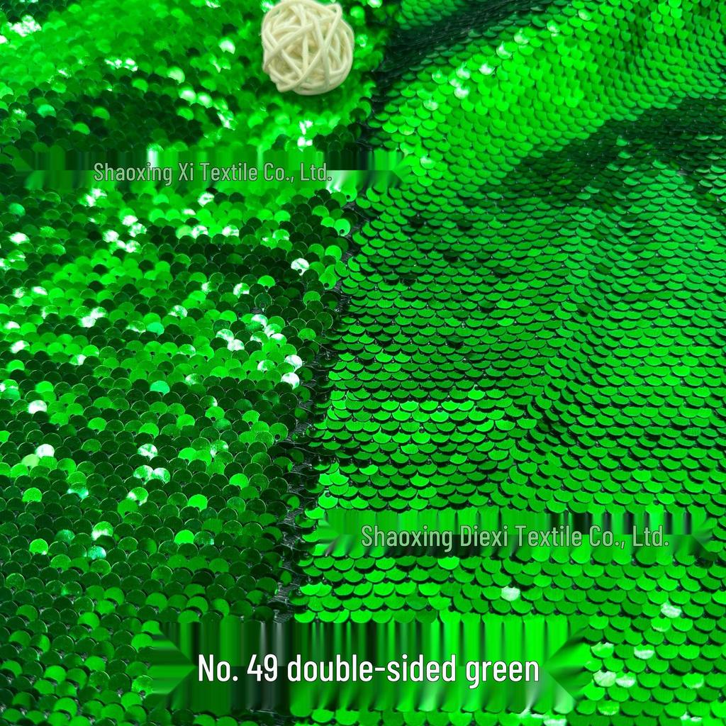 50-Color Double-Sided 5mm Sequin Fabric for Clothing, Luggage, and Wall Decoration