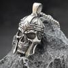 Stainless Steel Skull Pendant Viking Warrior Helmet Necklace Men's Trendy Accessories
