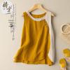 Retro Hanffarbe Color-Block Weste mit Knopfdetails - Atmungsaktiv, Vielseitig, 2021 Design