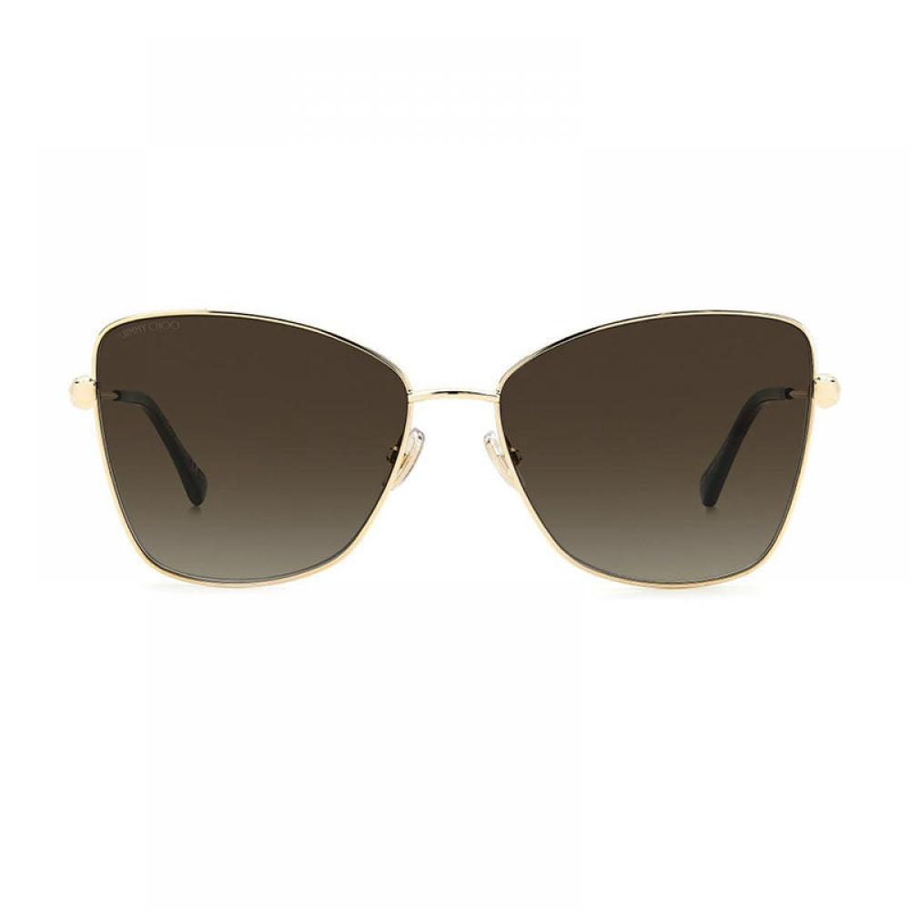 Jimmy Choo Sunglasses Butterfly Full Rim  Gold Frame And Brown Gradient Lens Rose Gold