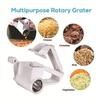 Hand Cranked, Rotating, Stainless Steel Cheese Grater, Multifunctional, Cheese Grater, Mini, Cheese Grater, Sturdy and Durable, White