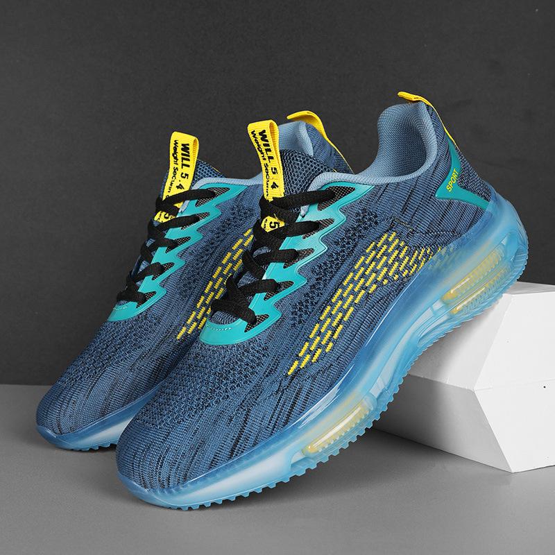 New autumn large size men's shoes breathable mesh sports style thick sole heightening street style running shoes