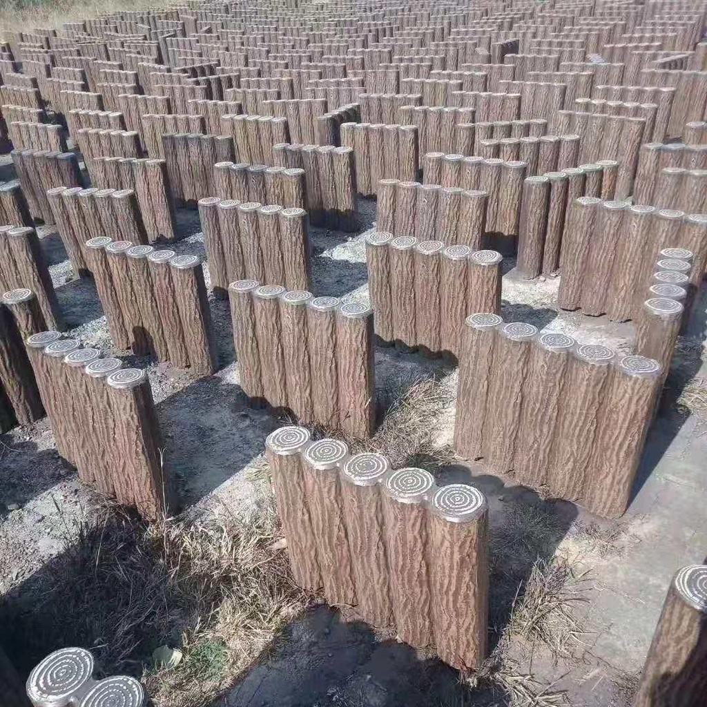 Faux Wood Stump Concrete Railing and Slope Protection for Scenic Areas and Riverbanks