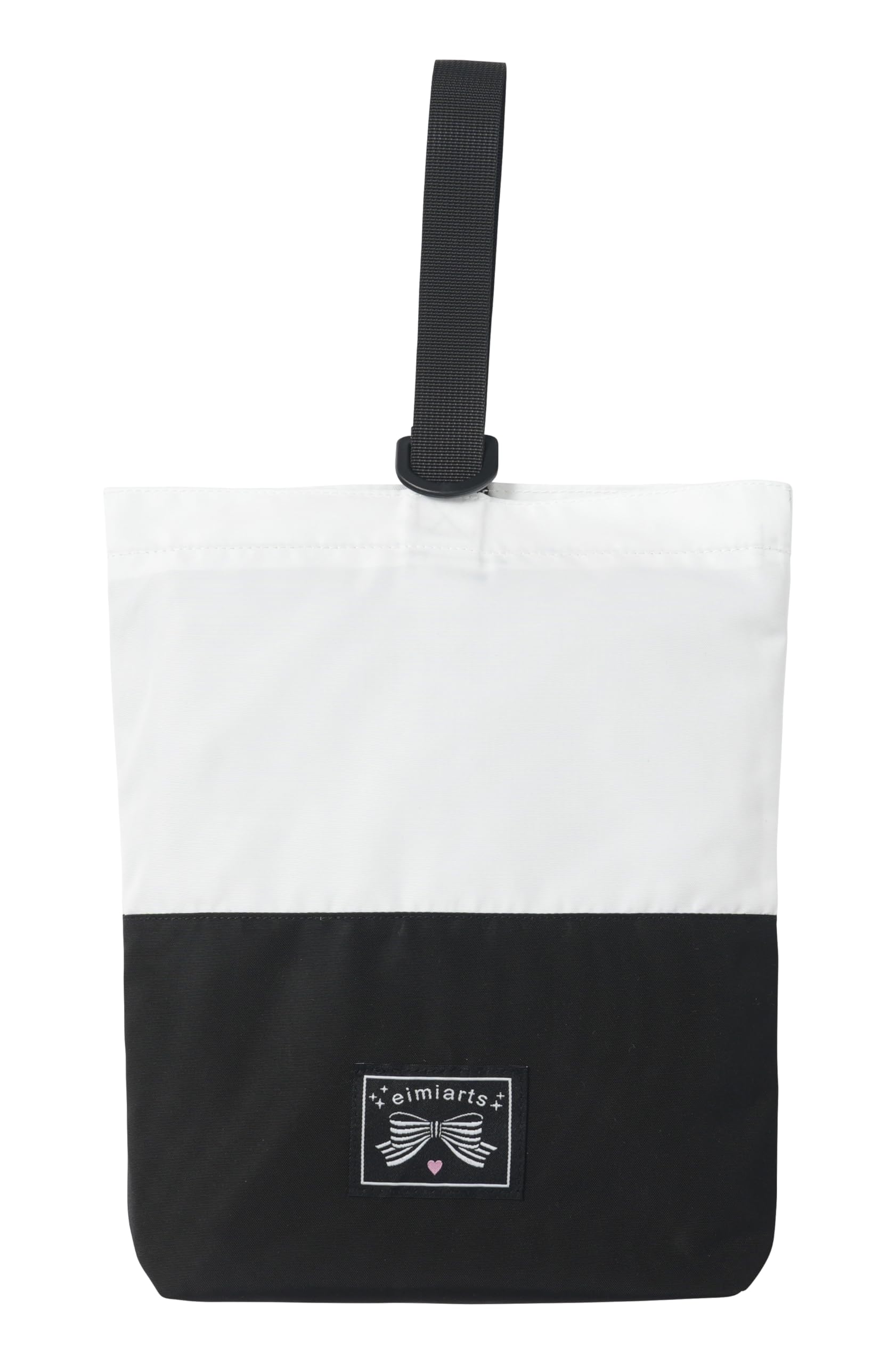 

[arisana] Kids Shoe Bag for Girls, Shoe Case, Indoor Shoe Bag, White x Black